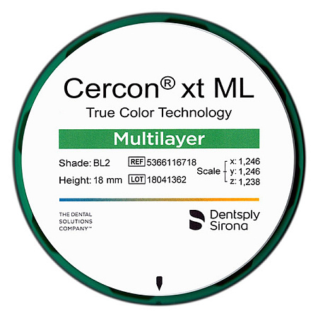 Фрезеровка коронки из диоксида циркония DS Cercon® xt ML (Германия)